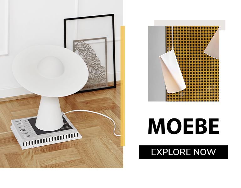 White table lamp on the floor